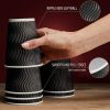 Insulated Disposable Coffee Cups with Lids & Straws 12 oz, 100 Packs - Paper Cups (Black)