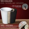 Insulated Disposable Coffee Cups with Lids & Straws 12 oz, 100 Packs - Paper Cups (Black)
